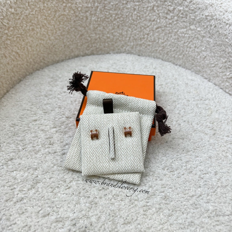 Hermes Mini Pop H Earrings in Gold Enamel and GHW