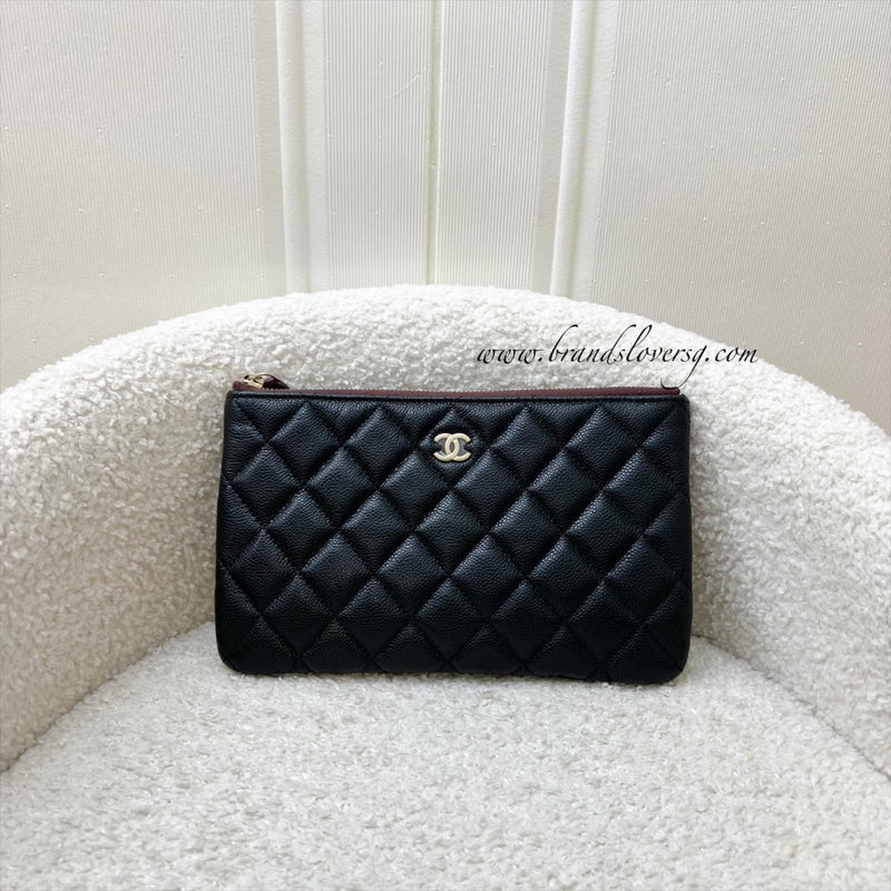 Chanel Classic Small O-Case Pouch in Black Caviar and LGHW (Model