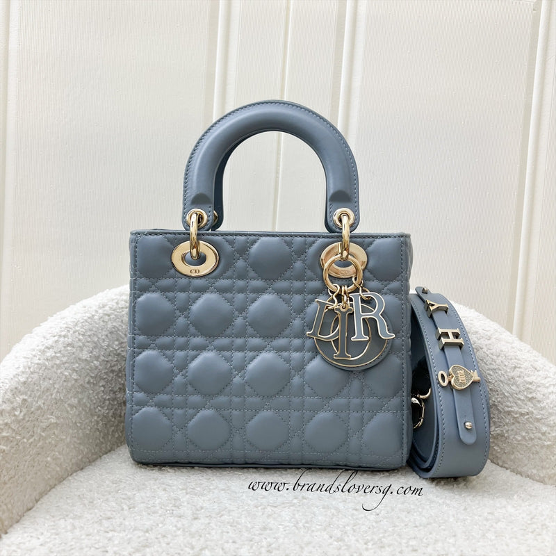 Dior Lady Dior My ABCDior Small Bag in Blue Lambskin and LGHW