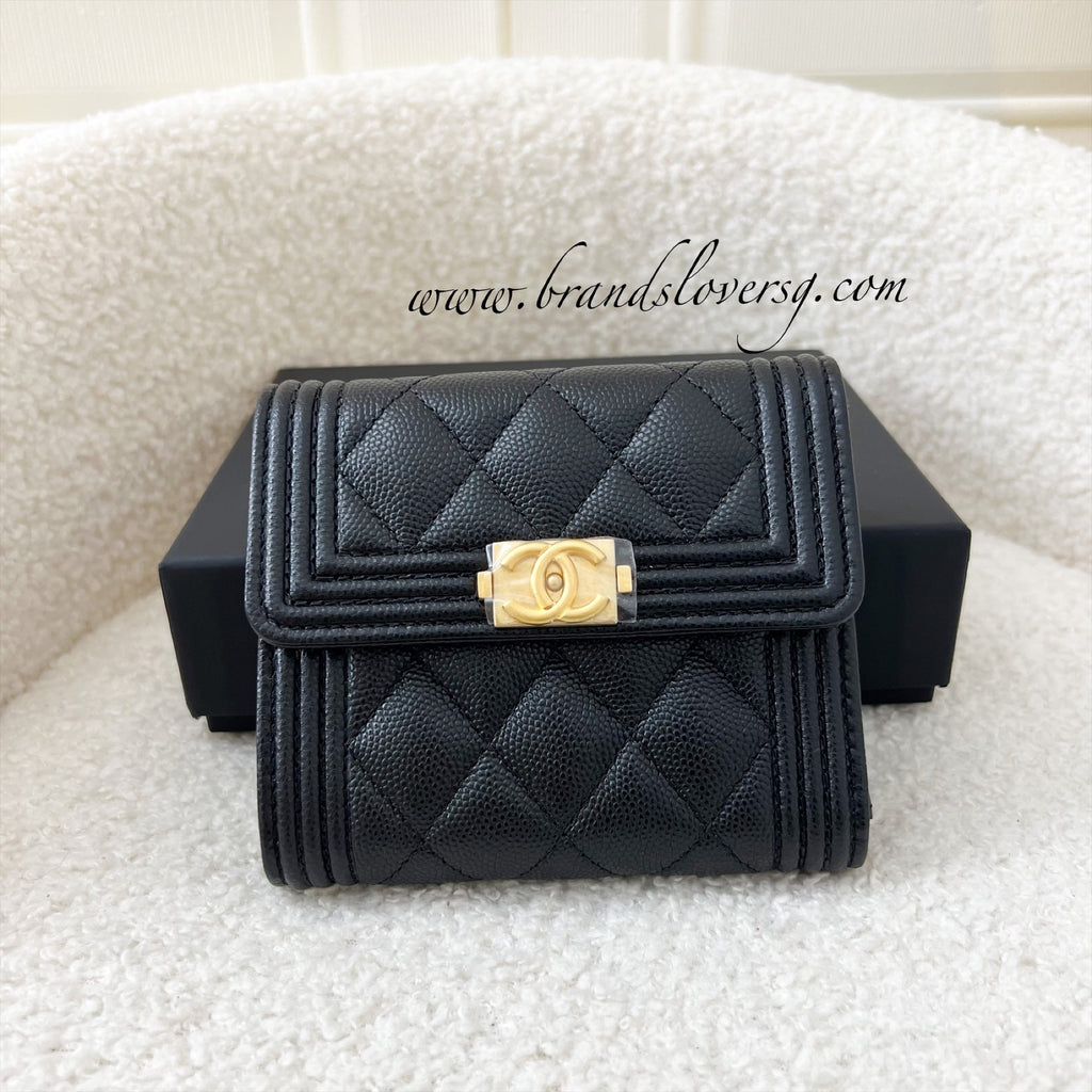 Chanel Pre Owned Boy Black Caviar Quilted Leather Zip Around Wallet Small  Clutch Silver Hardware - Mrs Vintage - Selling Vintage Wedding Lace Dress /  Gowns & Accessories from 1920s – 1990s.