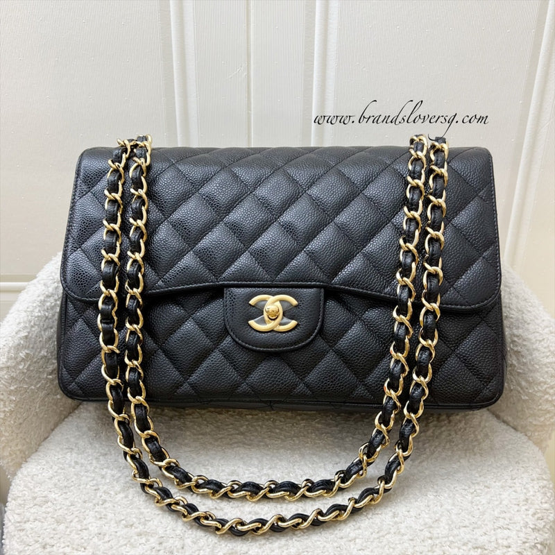 Chanel Jumbo Classic Flap DF in Black Caviar and GHW