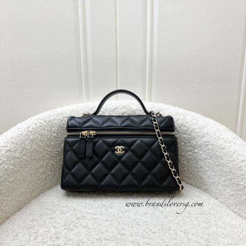 [Brand New Aug 2025] Chanel 25B Vanity / Clutch with Chain (LP Style Bag) in Black Caviar and LGHW