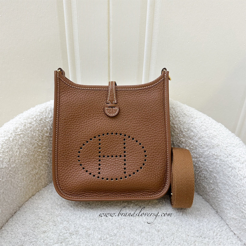 Hermes Mini Evelyne TPM in Gold Clemence Leather and GHW