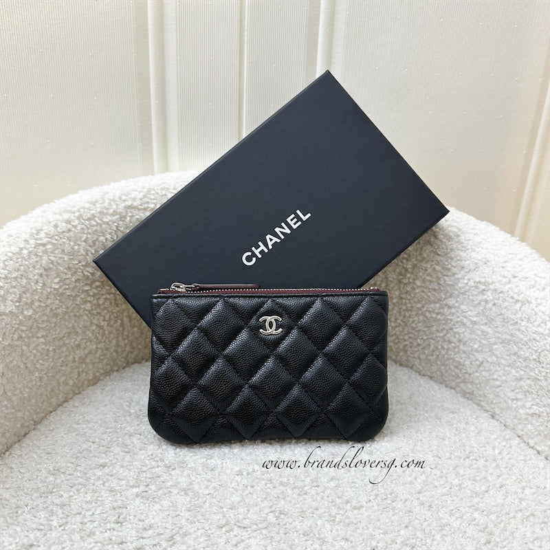 Chanel Mini O-Case / Pouch in Black Caviar and SHW