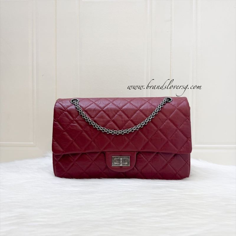 Chanel 2.55 Reissue 227 Maxi Flap in Red Distressed Calfskin and RHW