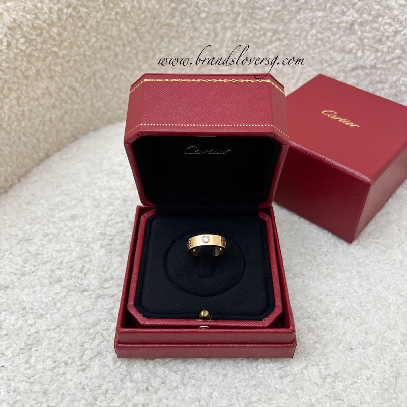Cartier Love Ring in 18K Rose Gold with 3 Diamonds in Sz 51