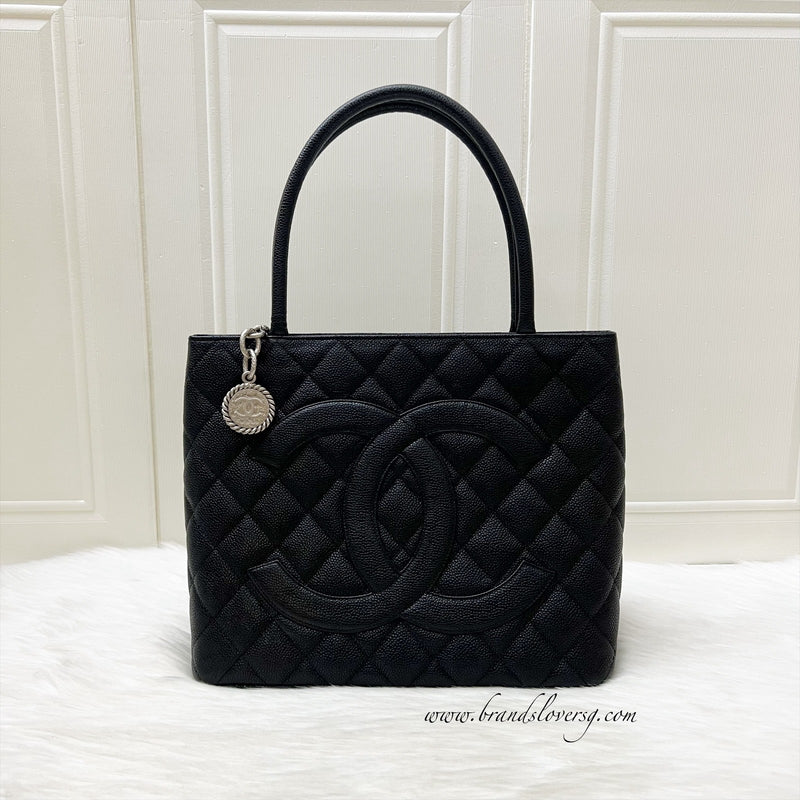 Chanel Vintage Medallion Tote in Black Caviar and SHW