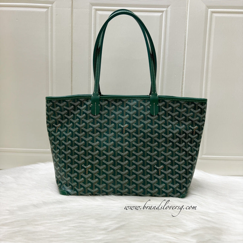 Goyard Artois PM in Green Signature Goyardine Canvas and Leather Trim