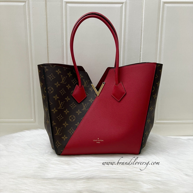 Louis Vuitton LV Kimono Tote Bag in Monogram Canvas, Red Leather and GHW