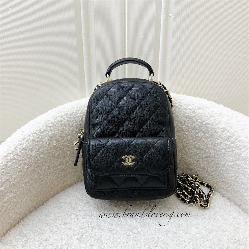 Chanel 24C Backpack in Black Caviar and GHW