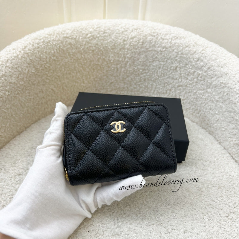 Chanel Classic Zippy Card Holder in Black Caviar and GHW (Model: AP0216)