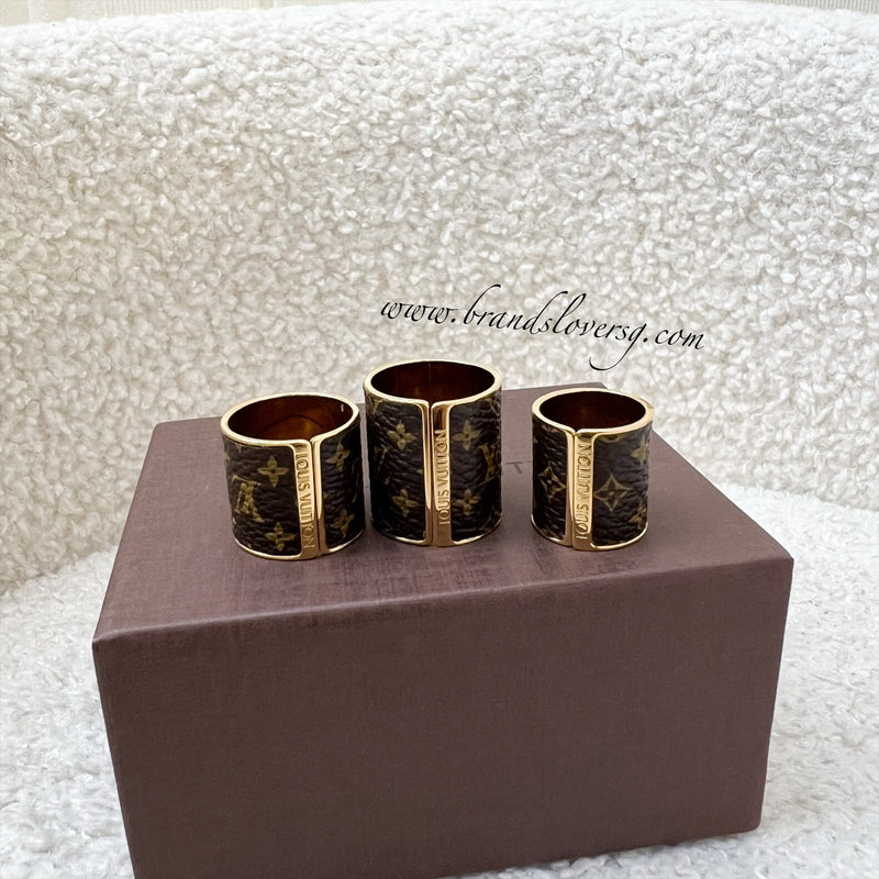 LV Skin Rings in Monogram Canvas and GHW (Set of 3)