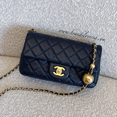 Chanel Pearl Crush Mini Rectangle Flap in Black Lambskin and AGHW