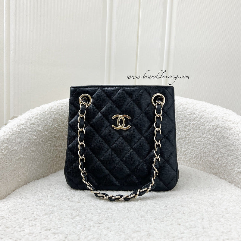 Chanel 24P Bucket Bag in Black Caviar and LGHW