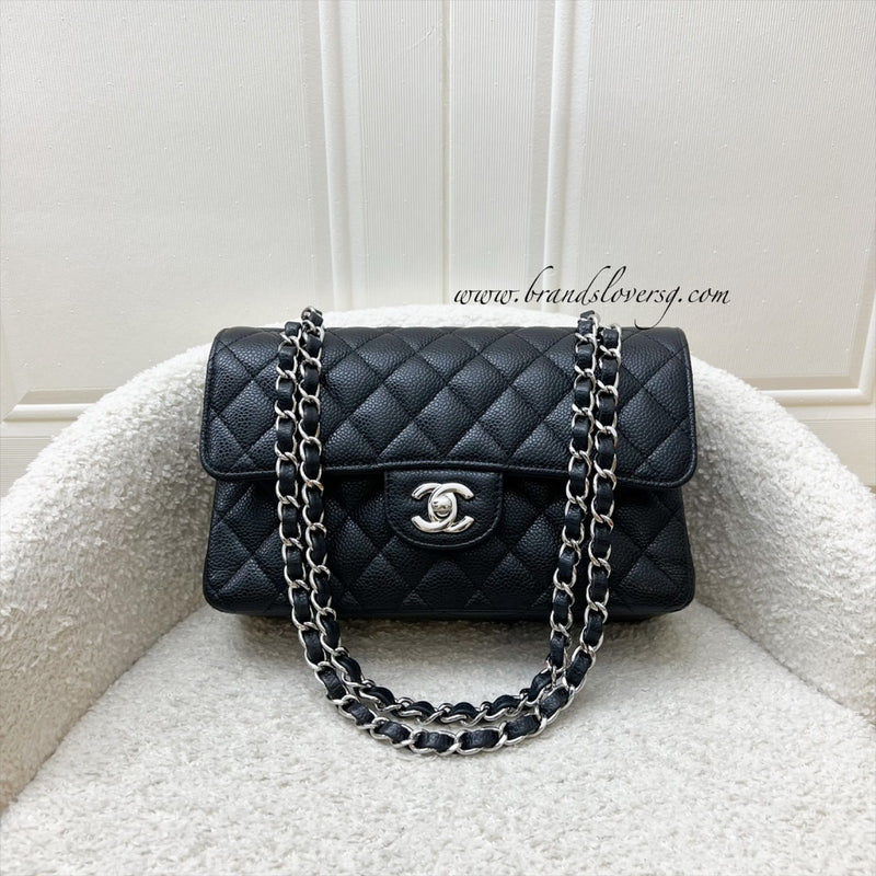 Chanel Small Classic Flap CF in Black Caviar and SHW