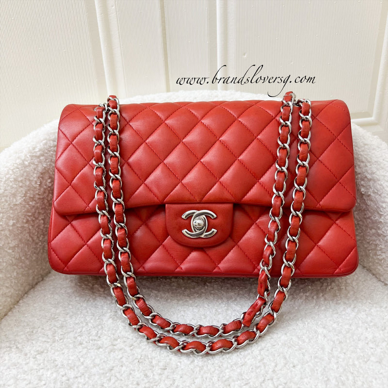 Chanel Medium Classic Flap CF in Red Lambskin and SHW