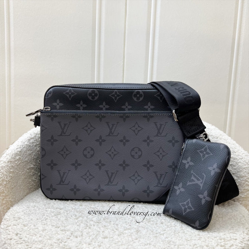 LV Trio Messenger Bag in Eclipse Reverse Monogram and SHW (Model: M69443)