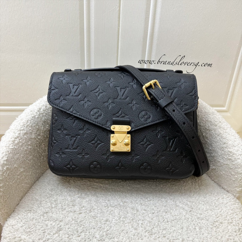 Louis Vuitton LV Pochette Metis in Black Monogram Empreinte Leather and GHW