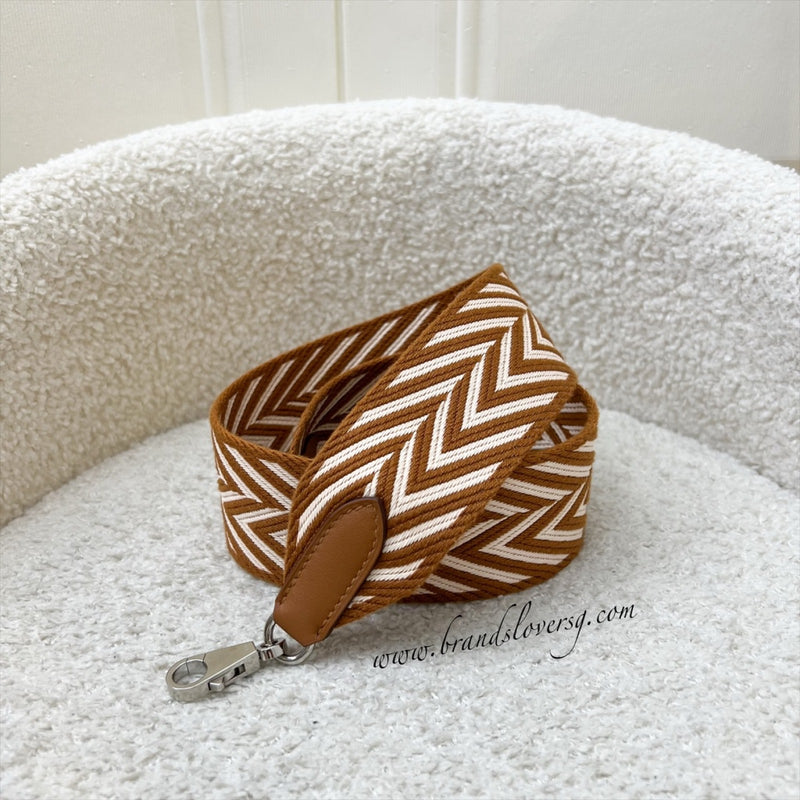 Hermes Sangle Cavale 50 mm Bag Strap in Ecru / Beige / Gold and PHW