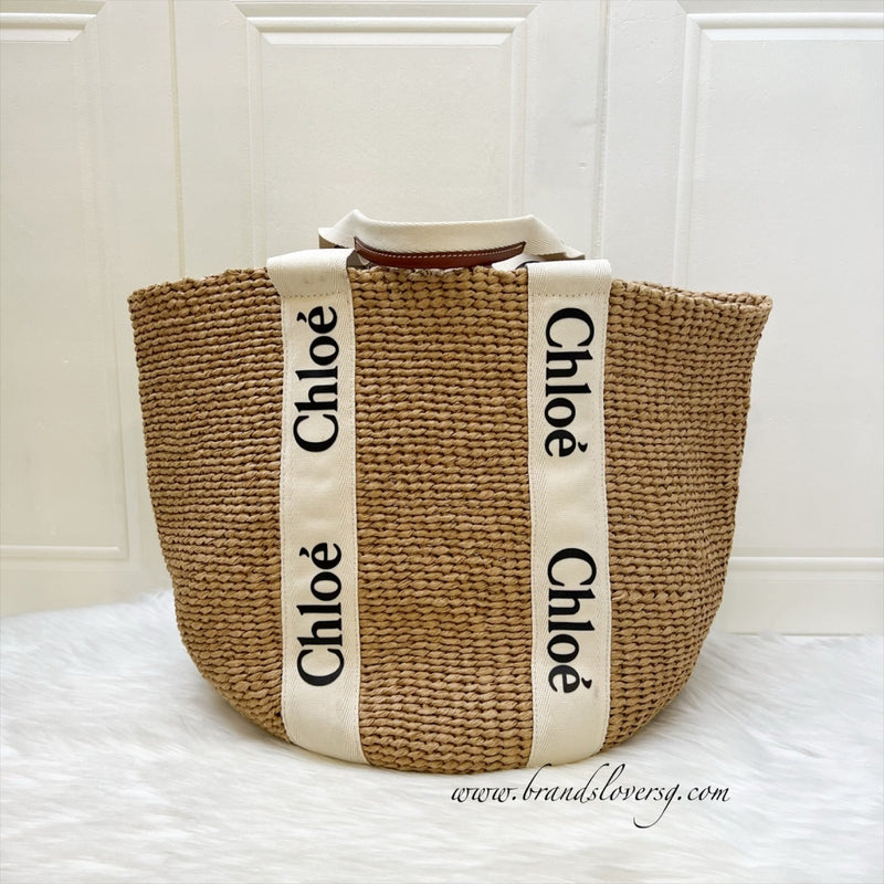 Chloé Large Woody Basket Tote Bag in Natural Fibers