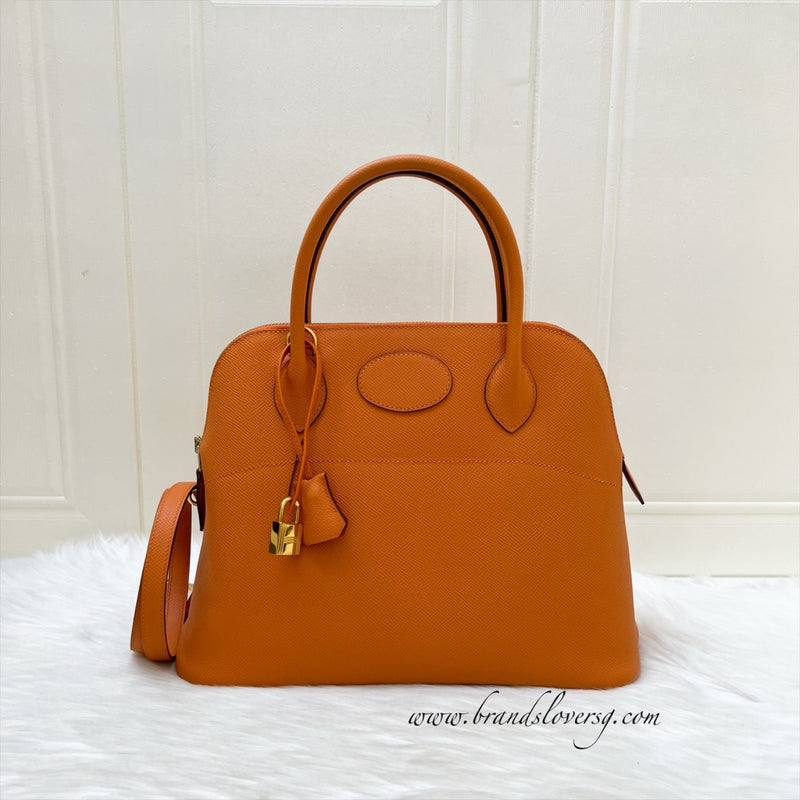 Hermes Bolide 31 in Orange Epsom Leather and GHW