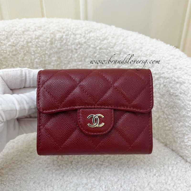 Chanel Classic XL Card Holder in Burgundy Red Caviar LGHW