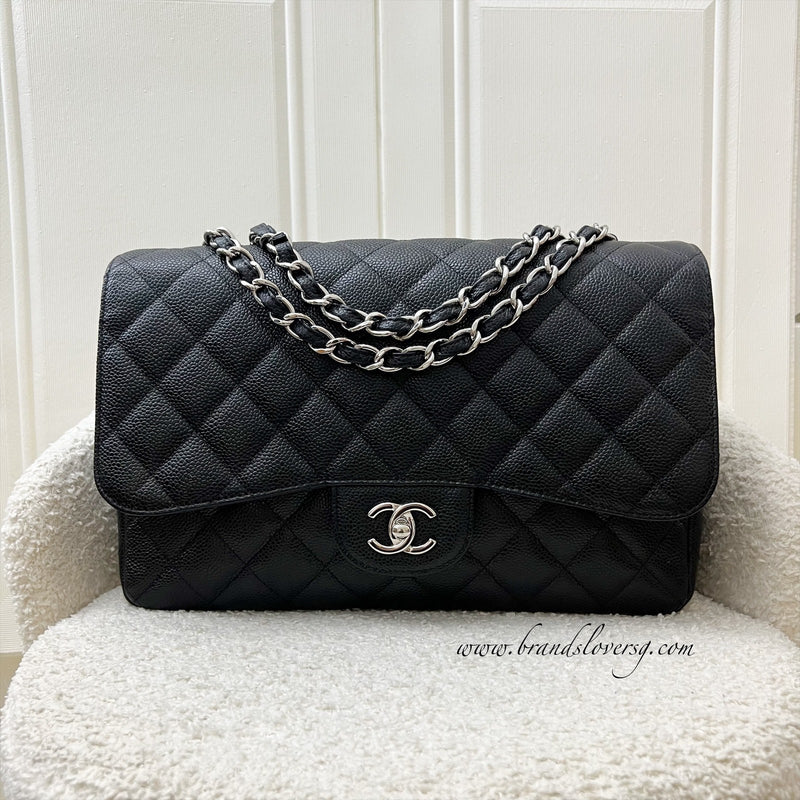 Chanel Jumbo Classic Flap SF in Black Caviar and SHW