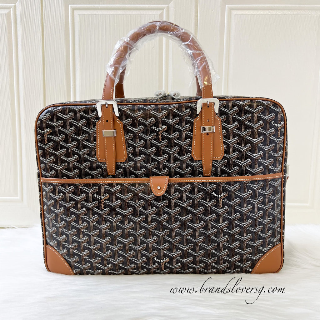 Goyard Ambassade MM Document Case in Goyardine Canvas and Cervon Calfskin