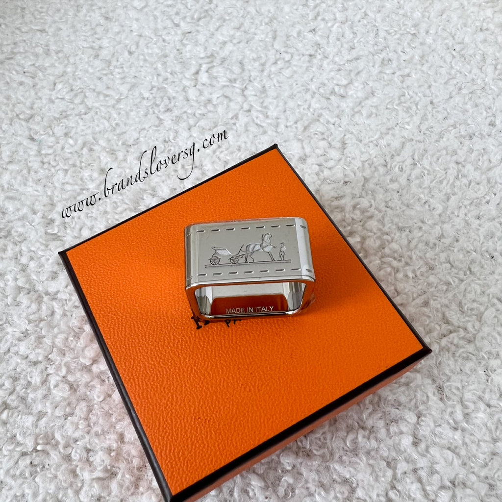 Hermès - Bolduc Scarf Ring - argenté/palladié