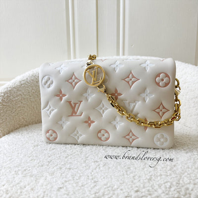 LV Pochette Coussin in Creme Puffy Lambskin and GHW
