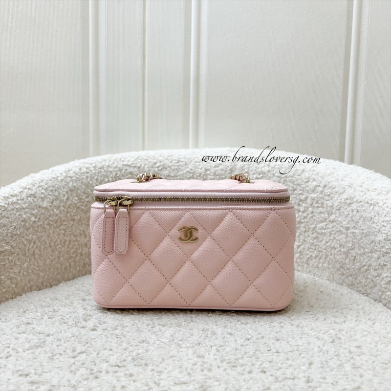 Chanel Classic Small Vanity in 22S Light Pink Caviar and LGHW