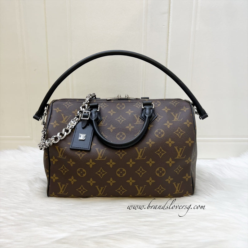 LV Louis Vuitton Speedy Soft 30 Dark in Monogram Canvas and SHW