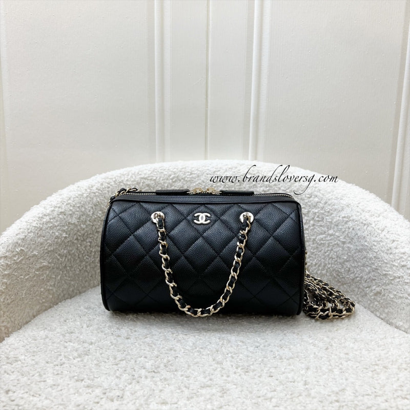 [Brand New - Local Set - 2025] Chanel 25P Bowling Bag in Black Caviar and LGHW (Model: AP4474)
