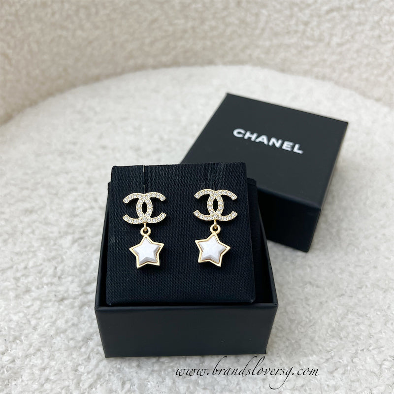 Chanel 24C Star Dangling Earrings in LGHW