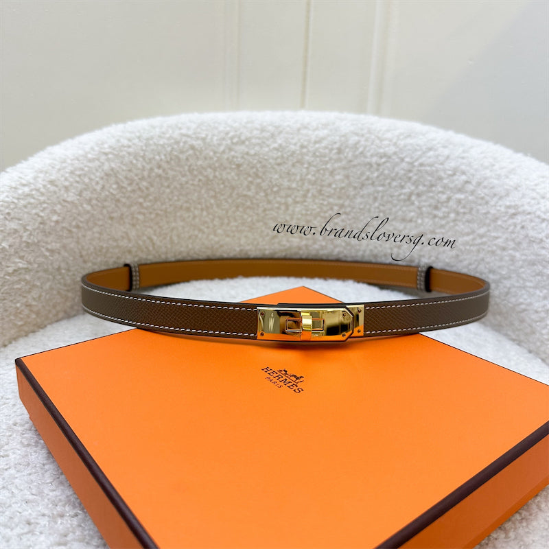 Hermes Kelly 18 Belt in Etoupe Epsom Leather and GHW