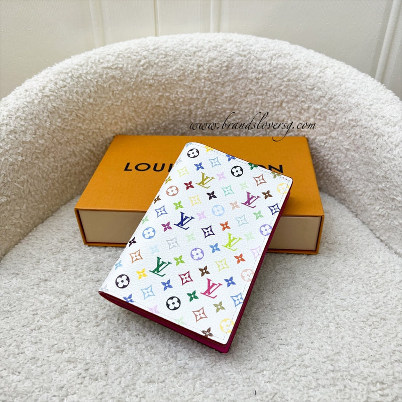 Louis Vuitton LV x TM Passport Cover in Murakami Multicolore White Monogram Canvas (Model: M14178)