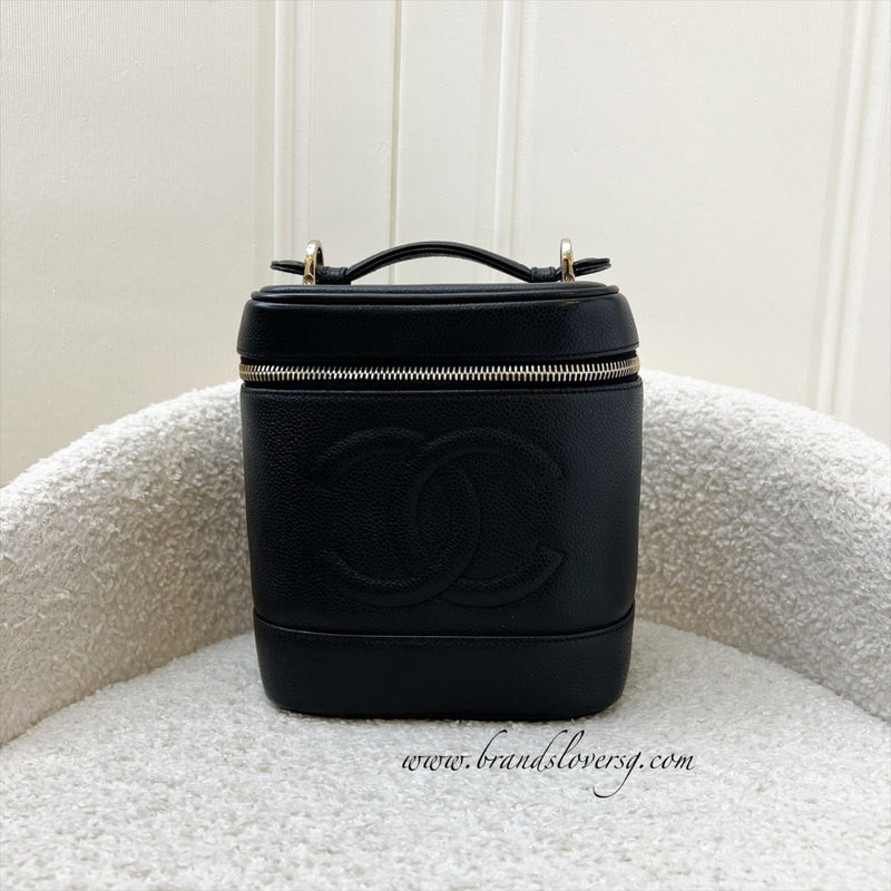 Chanel Vintage Vertical Vanity in Black Caviar and GHW
