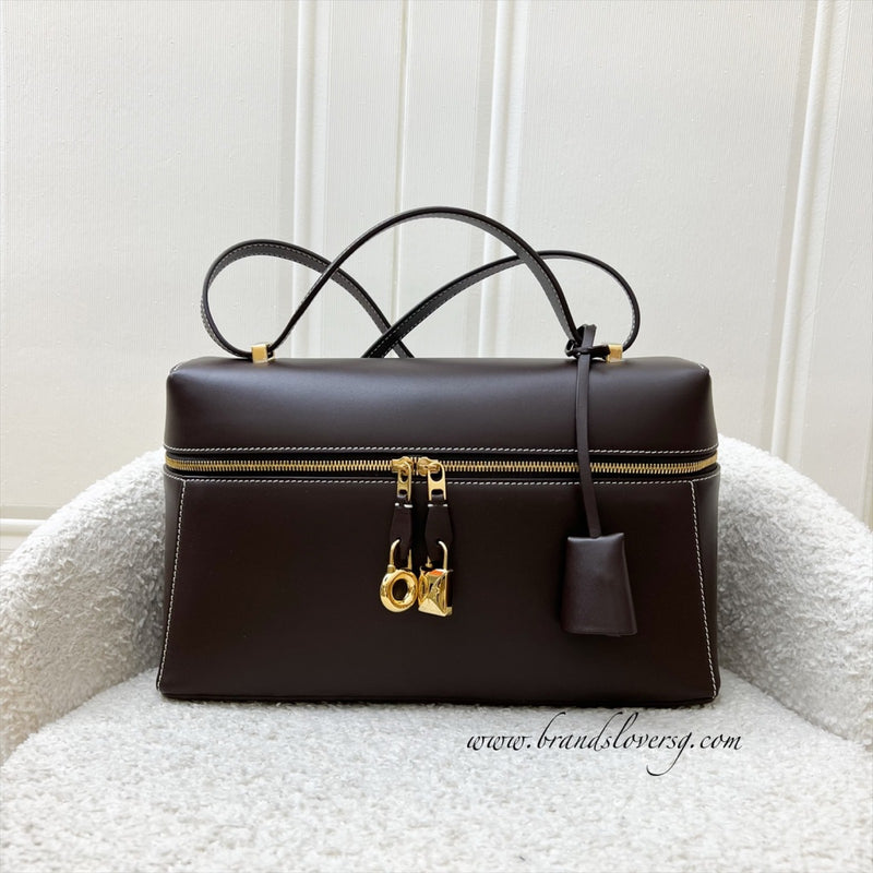 Loro Piana LP 27 Extra Bag in Dark Chocolate Licorice / Sun Gold Smooth Calfskin and GHW