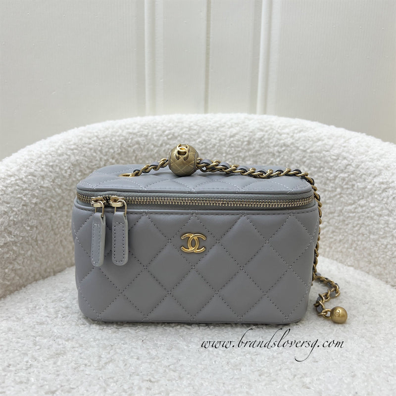 Chanel Pearl Crush Small Vanity in Grey Lambskin and AGHW