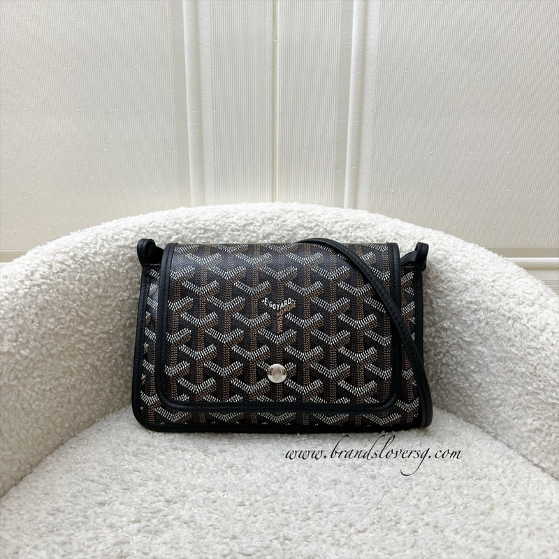 Goyard Plumet Pocket Wallet in Black Goyardine Canvas and Black Trim