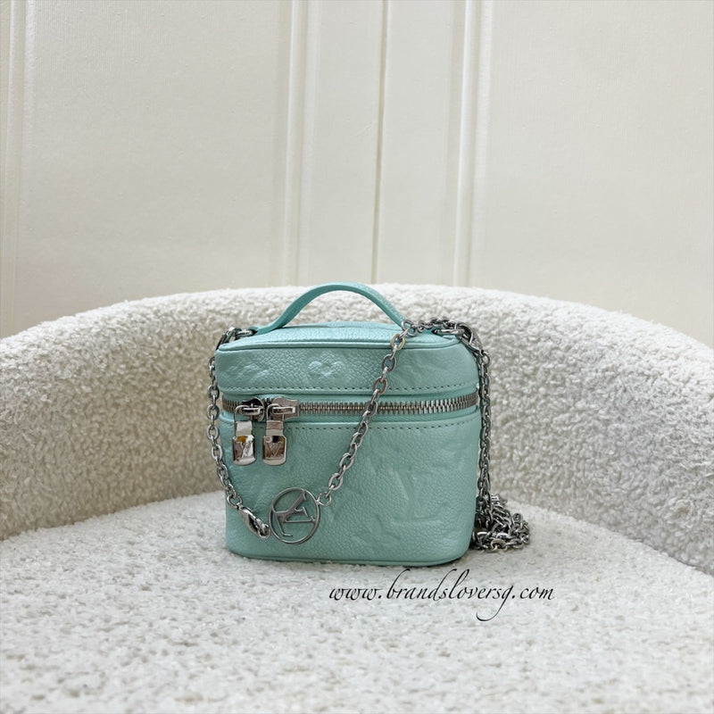 LV Micro Vanity in Baby Blue Monogram Empreinte Leather and SHW (Model: M82193)