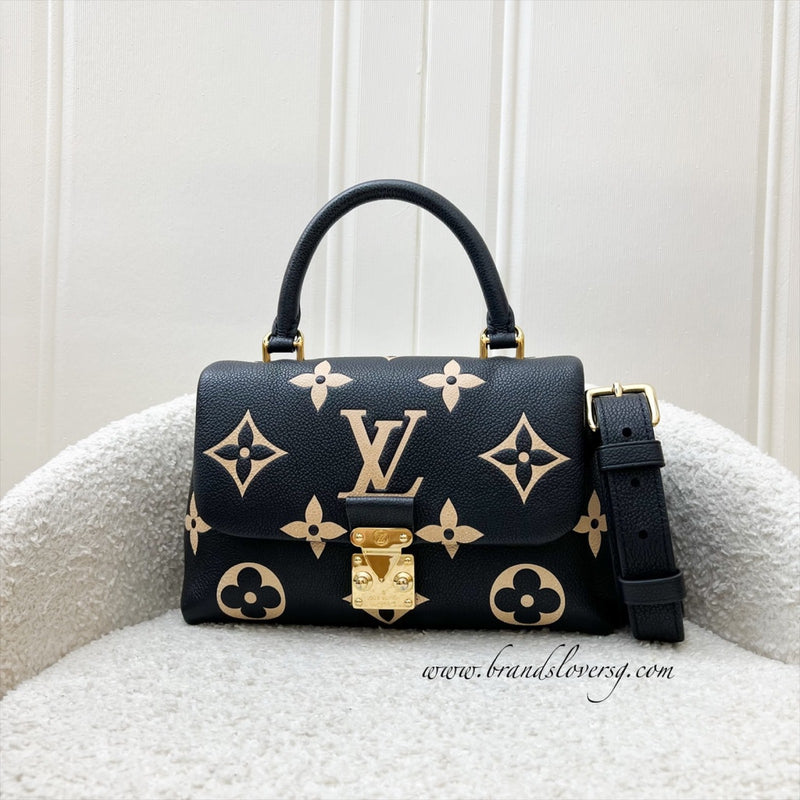 LV Madeleine BB in Black and Creme Giant Monogram Empreinte Leather and GHW (Model: M45978)