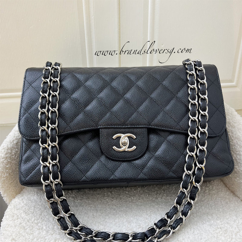 Chanel Jumbo Classic Flap DF in Black Caviar and SHW