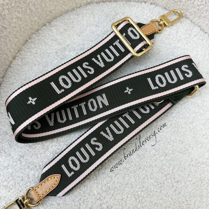 LV Multi Pochette Accessoires (MPA) Bandouliere Strap in Dark Green and Pink Canvas GHW