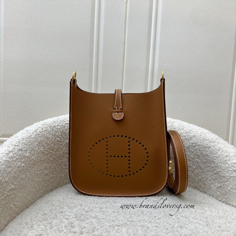Hermes Mini Evelyne 16 Sellier in Gold Epsom Leather and GHW
