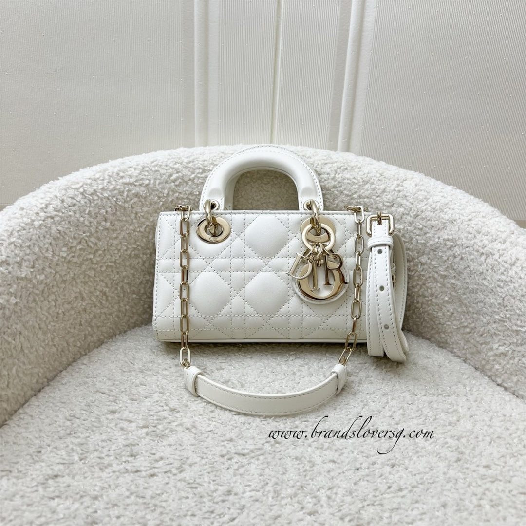 Dior Micro Lady D-Joy Bag in Latte Lambskin and LGHW (Model