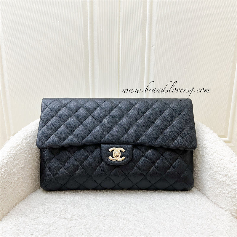 Chanel Timeless Clutch in Black Caviar and LGHW