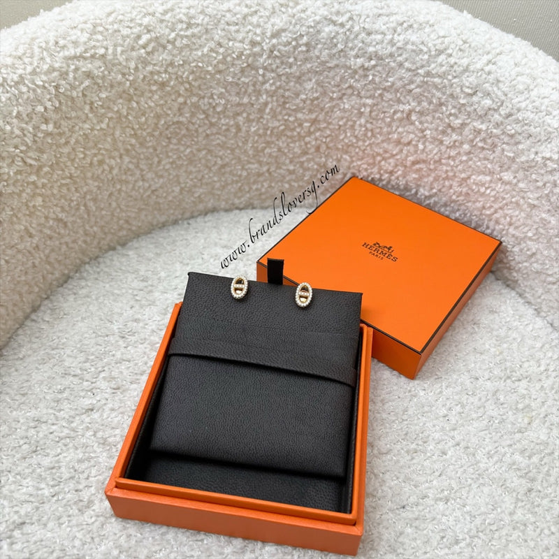 Hermes Farandole Earrings with Diamonds in 18K Rose Gold HW