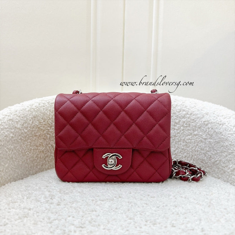 Chanel Classic Square Mini Flap in Red Caviar and SHW