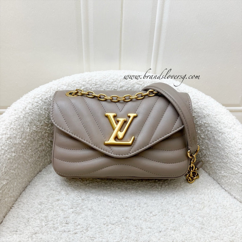 LV New Wave Chain Bag in Taupe Quilted Calfskin and GHW (Model: M20838)